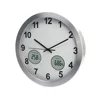 12 inch metal wall clock with indoor temperature and humidity ET8812TH