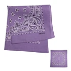 fashion ladies stock 22"*22" 100% cotton lavender hair wrap paisley bandana