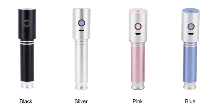 New 2019 professional cool skin care facial steamer usb recharge mini black nano handy mister