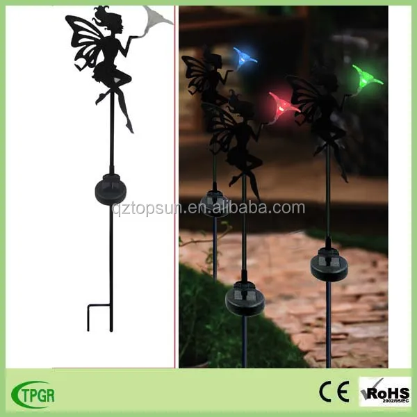 manufacturer wholesale garden metal stake,solar stake with fairy