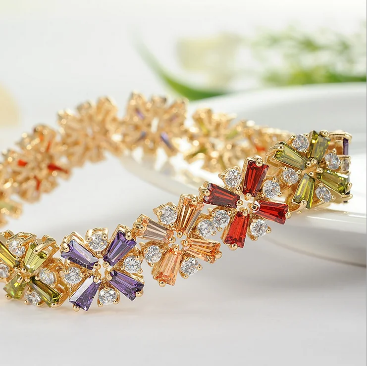 GSSL-2 Wholesale Fashion Hot Selling Brand Nails Crystal Rhodium Zircon Tennis Bracelets