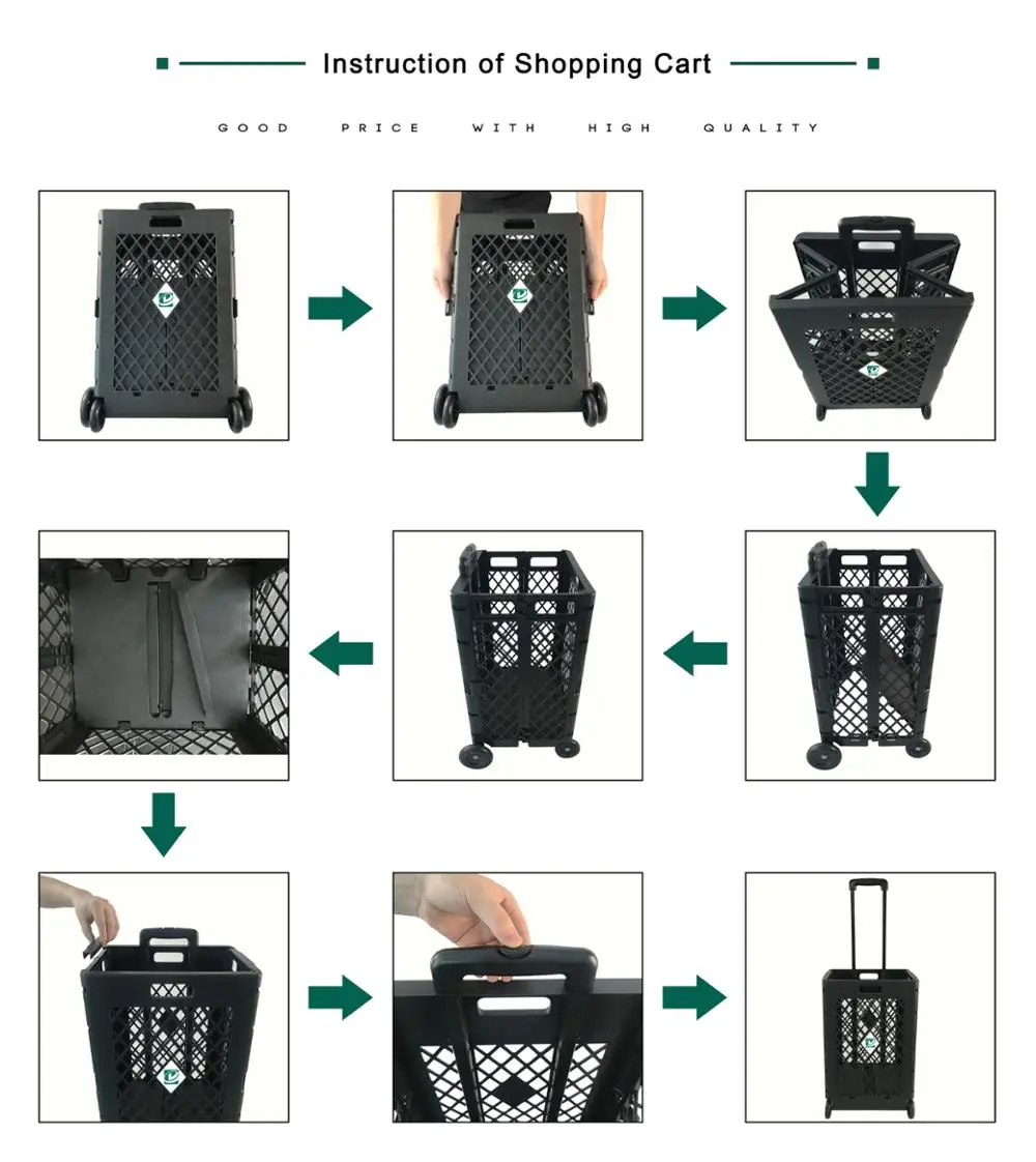 New design market folding shopping custom cart trolley