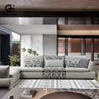 Livingroomsofas Modern Furniture 6 Seater L Shape Upholstery Fabric Wooden Lounge Suite Nordic Sofa Set Designs And Prices