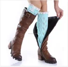 Popular Knitted Knee High cozy girl slouch lace Leg Warmers