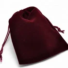 Custom Red&Black Velvet Cloth Jewelry Pouches bag Bracelet Drawstring Bags