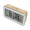 home office hotel creative Rectangle Musical plastic usb charger wooden lcd module large outdoor digital alarm Desk table clock