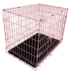Pink Folding Dog Crate Cage Kennel ABS plastic