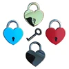 wholesale Vintage Style Mini Padlock Key Lock Heart Shaped for Collectibles Children Kids Novelty Gift Toy -Silver
