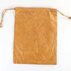 Custom design nature brown color tyvek drawstring bag with two direction drawstring