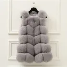 Fur Vest Furfur Fur Vest Women Winter Fox Fur Vest Women Elegant Grey Real Fox Fur Gilet
