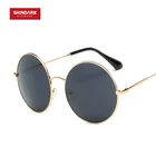 Classic Metal Shaped Round Mirrored Lens Logo Printing Sunglasses