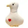 Stuffed Animals Duck Adorable Soft Plush Toy with Embroidered heart pattern Creative Kids Gifts for Christmas