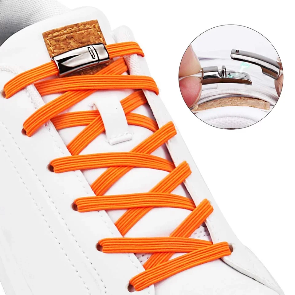 Upgrade Version No Tie Elastic Shoe Laces Flat Polyester Shoelaces