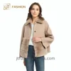 Hot factory direct jtfur camel 100% wool coat wholesale genuine rex rabbit fur short jacket women wool coats