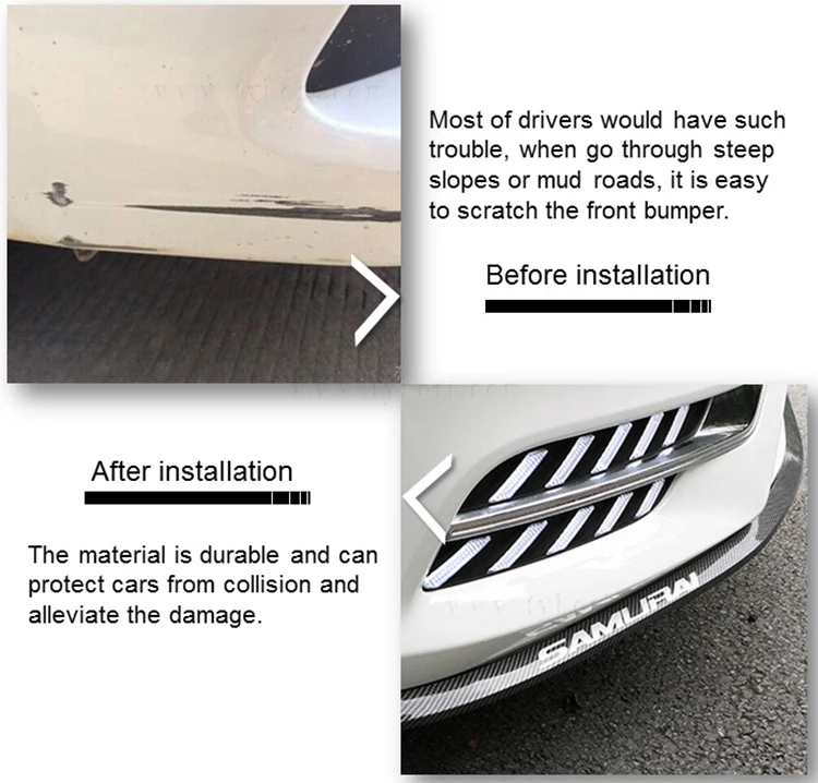 hot sell car front protector rubber bumper lip