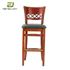 Cross Back Tiki Wooden Bar Stool Used Bar Furniture