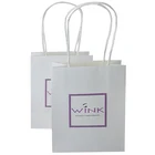 Promotional biodegradable custom printed white kraft paper bag printing with twisted handles