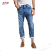 New design men casual fashion jeans trousers blue denim pants printed man jeans