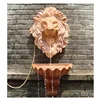Indoor Outdoor Water Marble Wall Fountain With Lion Head