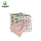 eco friendly cotton jute shopping calico drawstring bag with string
