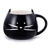 Cute Cat Ceramic Mug Funny Cat Shaped Cup for Coffee Tea Black,12 oz Valentine's Day Gifts