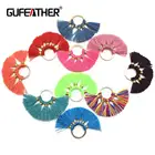 GUFEATHER Colorful Mini Tassel Cotton Tassel Fringe With Golden Ring