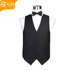 Custom Wholesale Classic New Style Black Cheap Polyester Restaurant Waiter Waistcoat Vest For Men