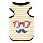 Dog Fashion T-Shirt Glasses Beard Vest Dog Stripe Vest Spring and Summer Pet Clothes Puppy Cat Pet Clothes