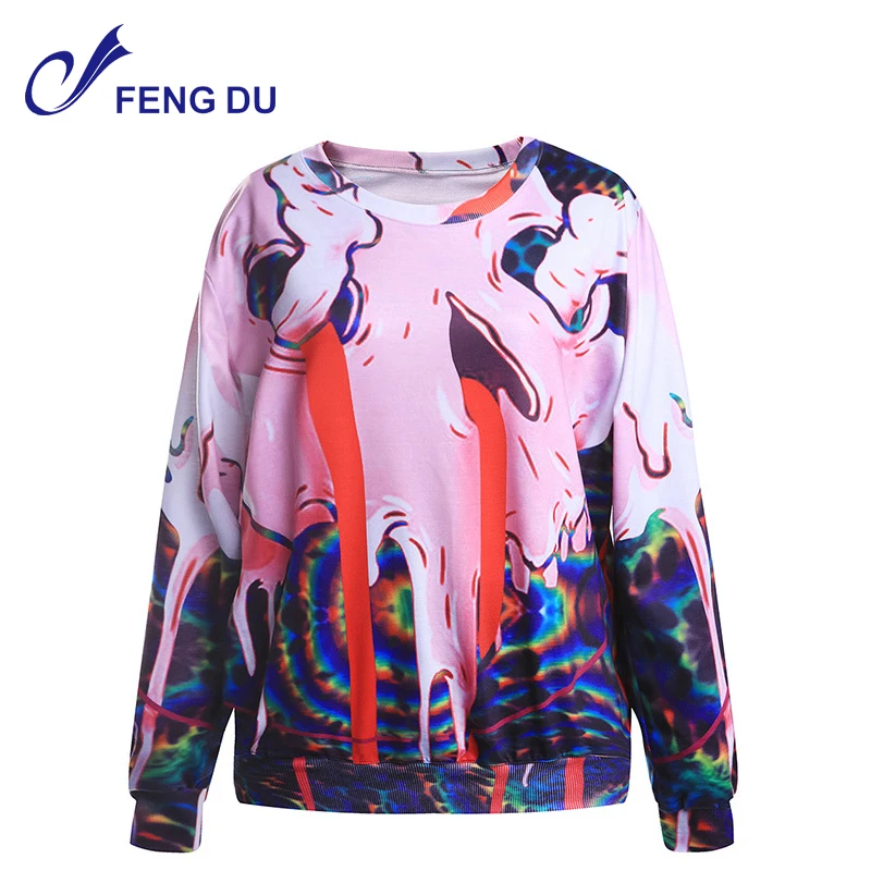 3d printing custom women french terry crew neck sweatshirt
