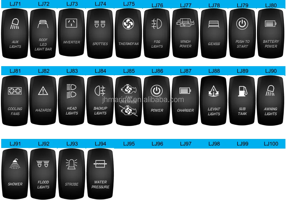 Polaris Ranger Rzr Xp 1000 Backlit Red Rocker Switch Led Light Bar Utv