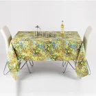 100% polyester water resistant printed table cloth PU tablecloth