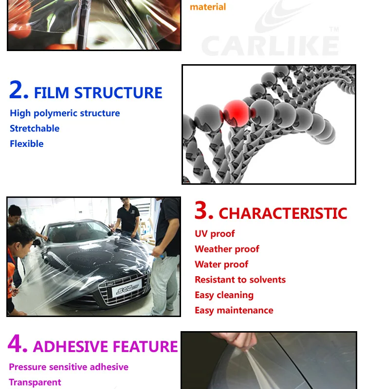 1.52x15m 5x49ft Super PVC Transparent Car Paint Protection Film