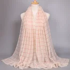 custom cheap neck head check multicolor printing cotton shawl voile fashion lady scarf