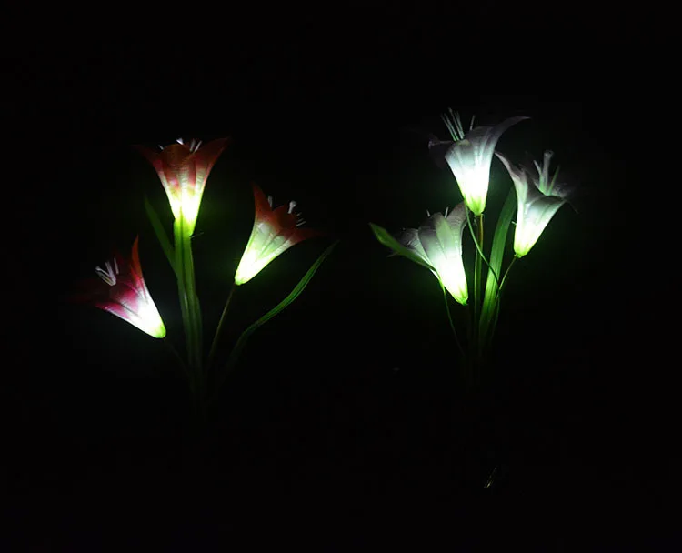 Solar Power Flower Color LED Light, Garden Solar Lamp, Yard Lamp