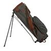 HIBO Custom Waterproof Canvas Leather Golf Bag With Stand