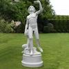 Antique Roman Male Figure Sculpture Marble Stone Young Man Drinking Wine Garden Statue