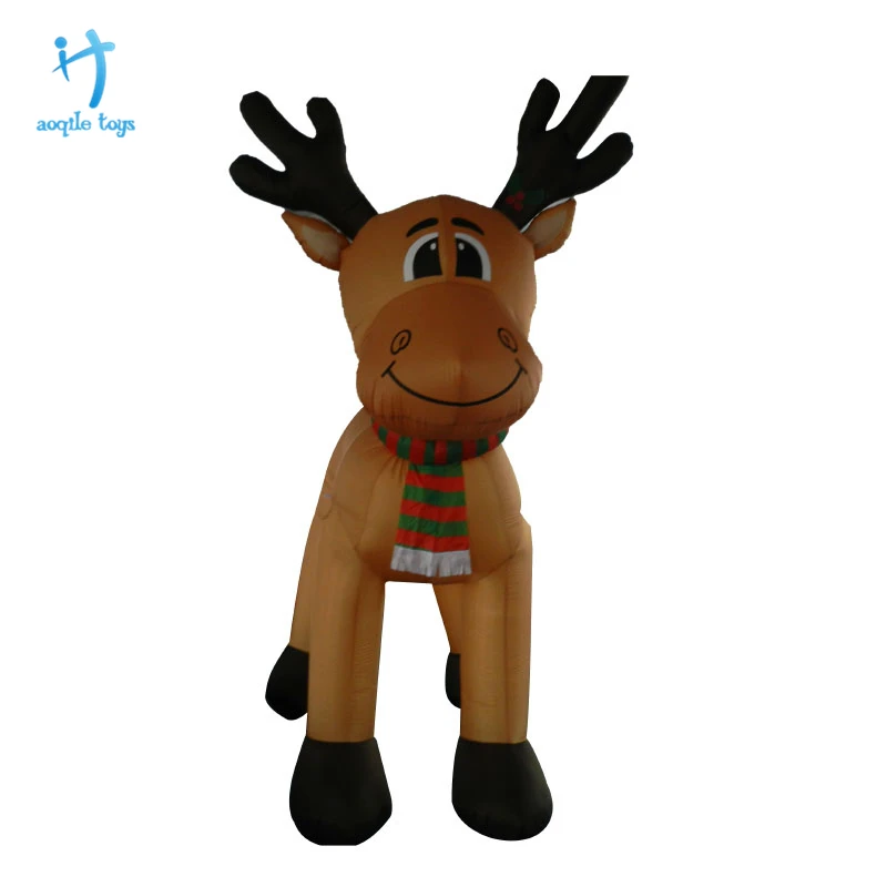 Lawn Christmas Inflatable Deer Head Toy Rudolph Garland Farm House