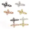 Wholesale micro pave CZ Cross Bracelet Charms connector Economical Prices jewelry