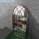 Golden Antique Arched Gothic Style iron Wall Large Mirror