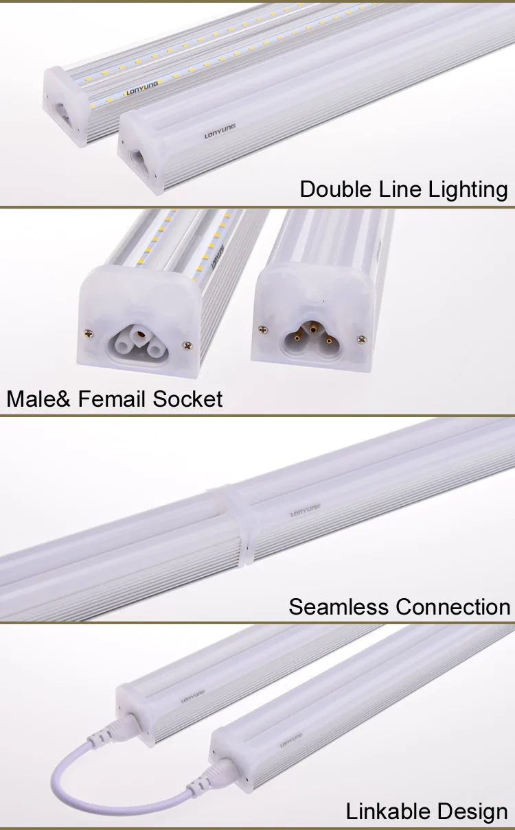 8ft/60w Etl Dlc Ul Intertek T5 Led Retrofit Tube Fixtures For Warehouse