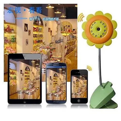 Sun Flower Baby Monitor Wifi Camera DVR Night Vision Mic For IOS System & Andriod Smartphone
