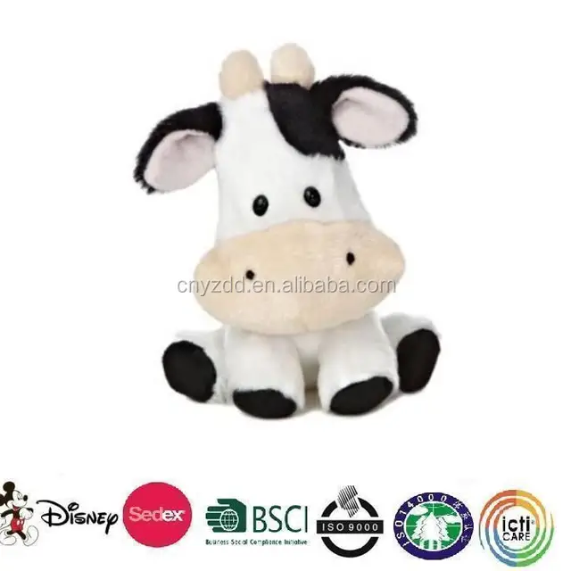 plush mini cow toy/stuffed cow keyring toy/stuffed black cow toy