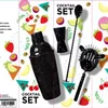 New Product 600ml Color Box Packing Wave Point Cocktail Set with Stirrer /Jigger