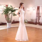 Simple High Quality Off White Lace Floor Length Mermaid Wedding Dress