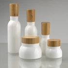 white glass bottle with lid wooden jar lids