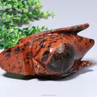 Natural red obsidian Stone Skull Quartz Crystal Skull Carving