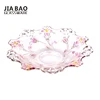 Beautiful round flat glass fruit plate pink colored glass dish for decoration
