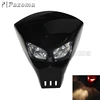Pazoma Black Custom Fiber Glass FRP 12V Street Racing Skull Headlight Universal For Streetfighter Motorcycles