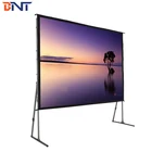 BNT Light weight aluminium frame floor stand mobile fast fold 120 inch projection screen with 16:9 Format BETFFS9-120
