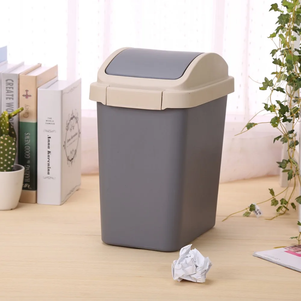 N516 Indoor Decorative Plastic Trash Can Plastic Garbage Can Home Waste